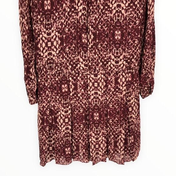 Haute Hippie The Chloe Silk Shirtdress in Shadow Snake Merlot size Small NWT - Picture 8 of 14